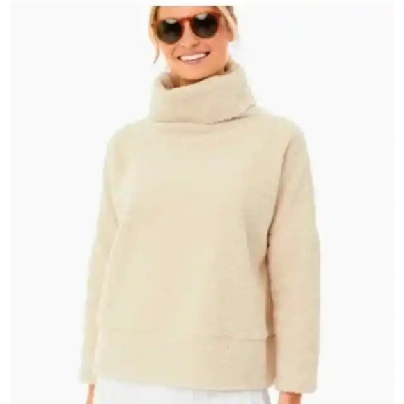 Tuckernuck Tan Teddy Fleece Rollins Pullover XS Sherpa Tan Cream Neutral Warm - Picture 3 of 9